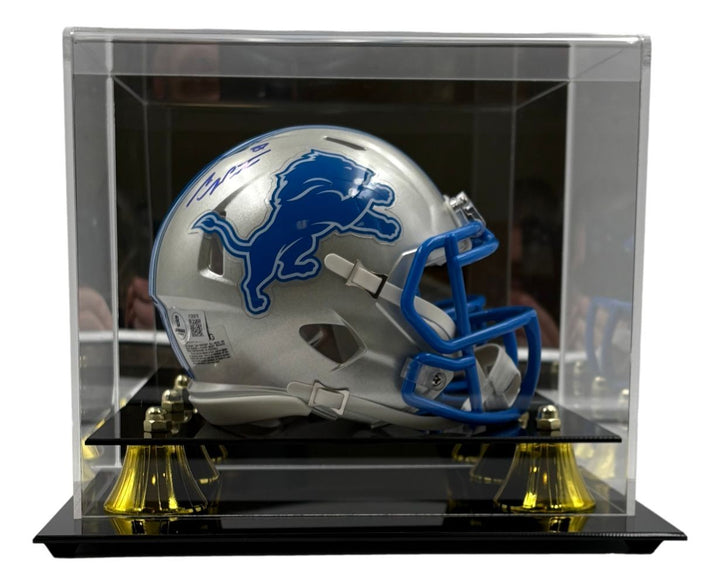 Sam LaPorta Signed Detroit Lions Mini Speed Helmet BAS w/ Case