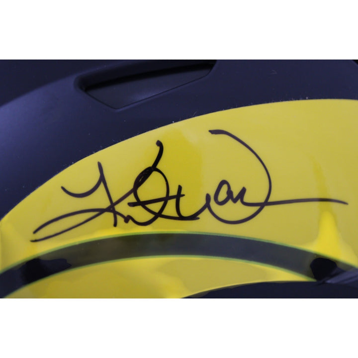 Warner Holt Faulk Bruce Signed Los Angeles Rams SpeedFlex Rival Helmet BAS 58492