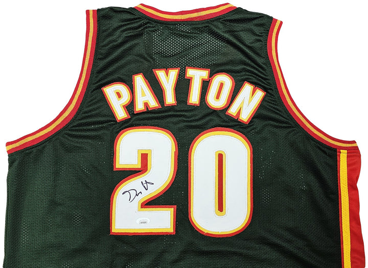 Seattle Supersonics Gary Payton Autographed Signed Dark Green Jersey JSA