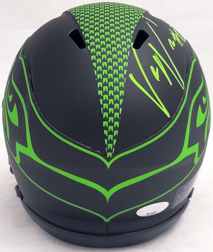 Uchenna Nwosu Signed Seattle Seahawks Eclipse Black Speed Mini Helmet MCS Holo