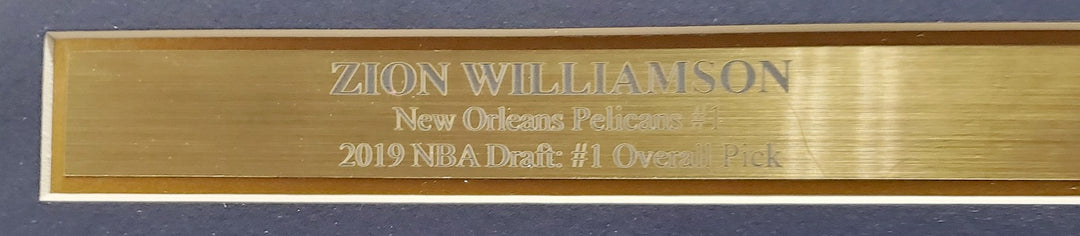 New Orleans Pelicans Zion Williamson Signed Framed Blue Nike Jersey Fanatics