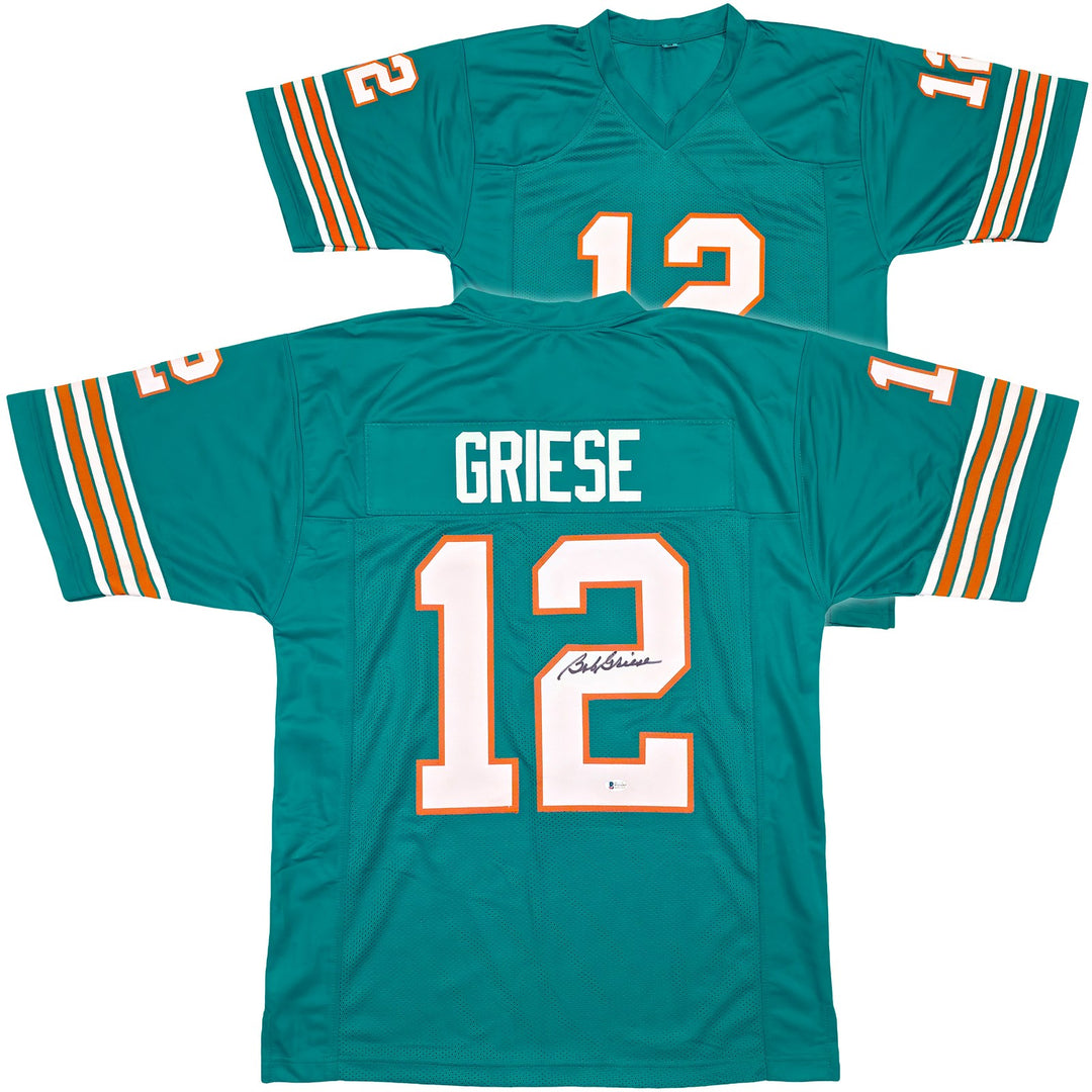 Miami Dolphins Bob Griese Signed Teal Jersey Beckett Witness