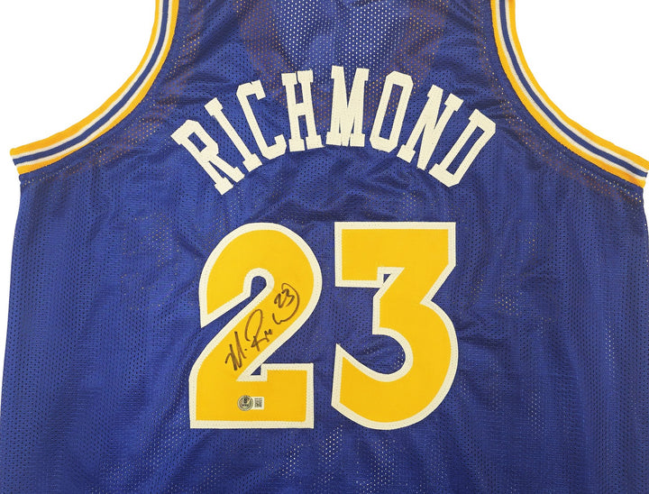 Golden State Warriors Mitch Richmond Autographed Signed Blue Jersey Beckett Wit
