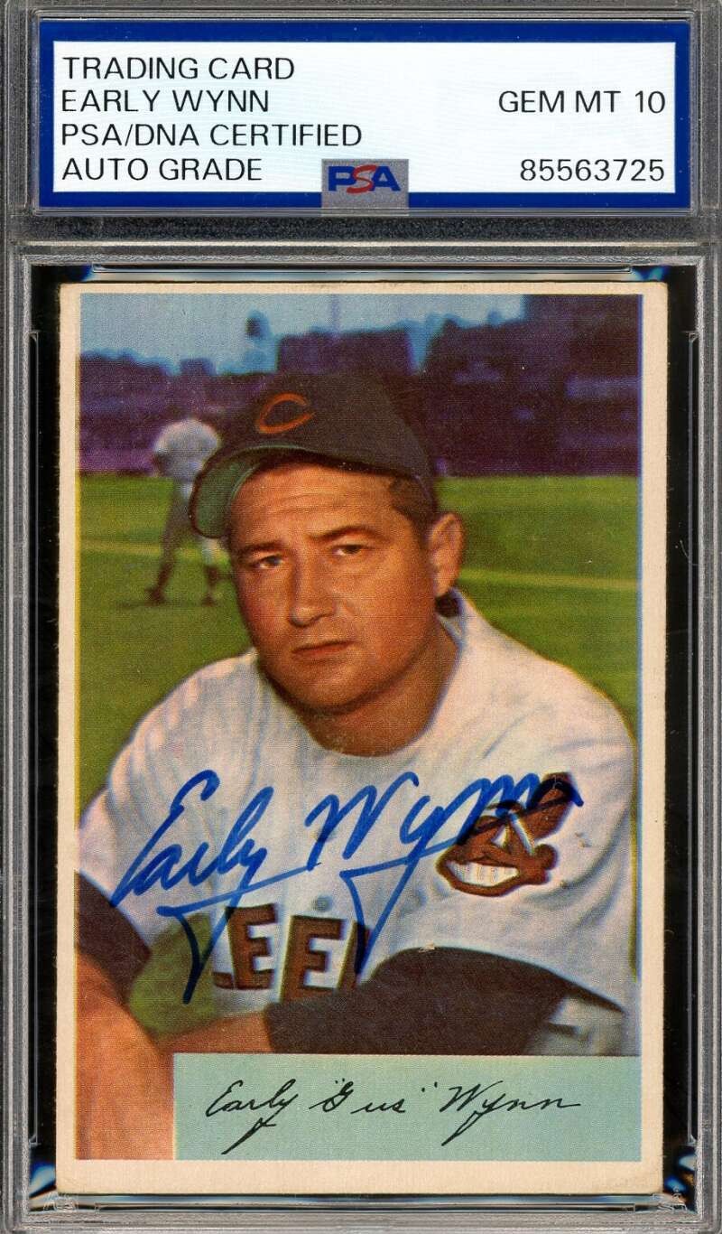 Early Wynn Gem Mint 10 PSA DNA Signed 1954 Bowman Autographed