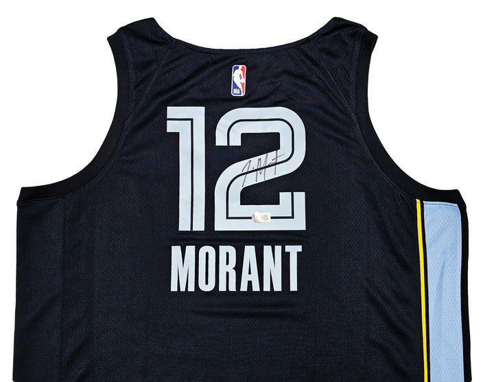 Grizzlies Ja Morant Auto Dark Blue Nike Icon Edition Swingman Jersey Size 52 BAS