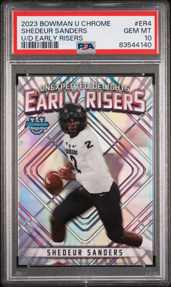 Graded 2023 BWM U Shedeur Sanders #ER4 U/D Early Risers RC Card PSA 10