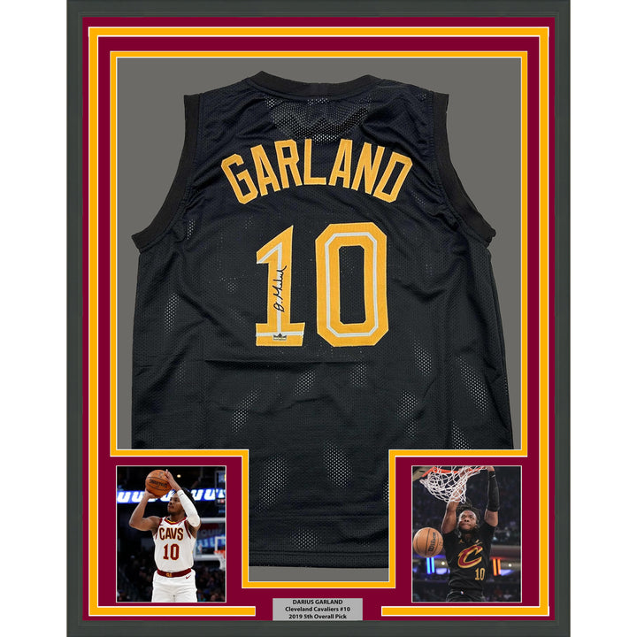 Framed Facsimile Autographed Darius Garland 35x39 Reprint Laser Auto Jersey