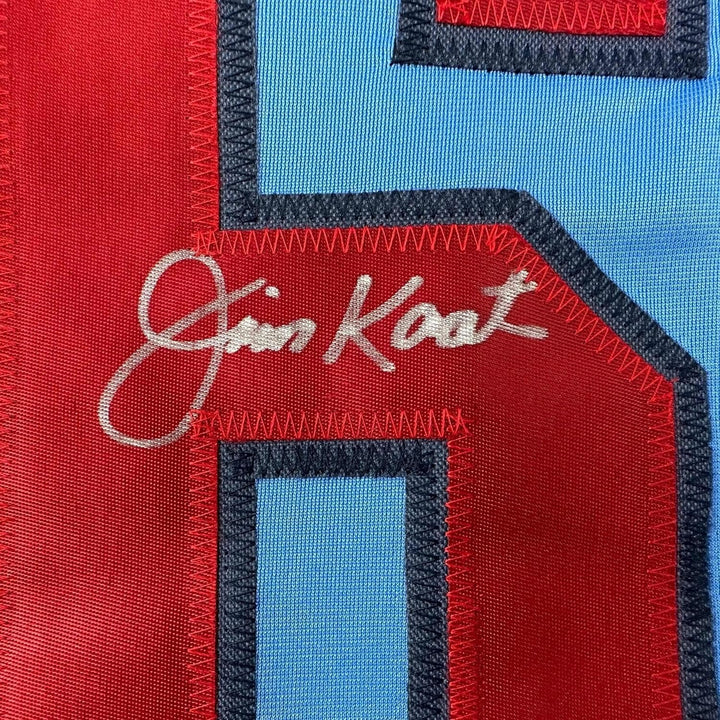 Framed Autographed/Signed Jim Kaat 33x42 Minnesota Light Blue Jersey COA