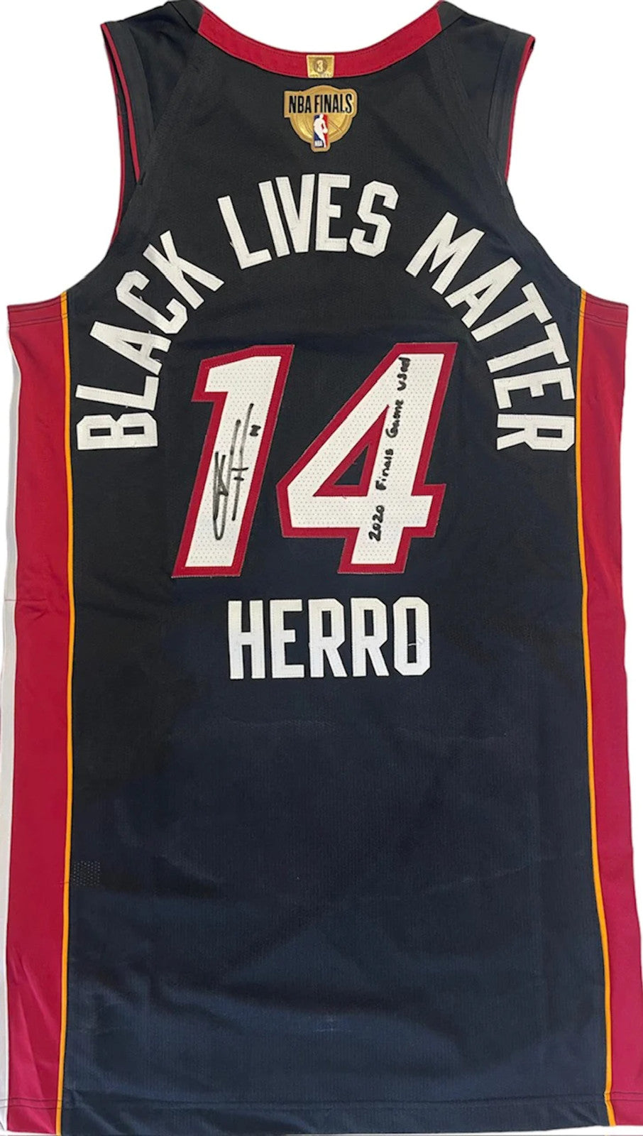 Tyler Herro Autographed 2020-21 Black Miami Heat NBA Finals Game Used Jersey