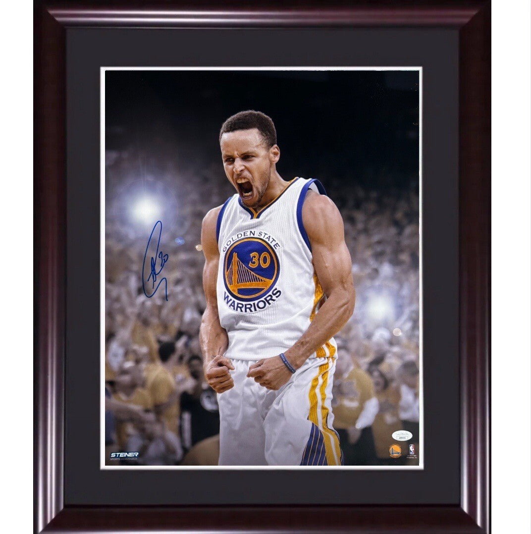 Stephen Curry Signed Framed 16x20 Steiner Photo Warriors Mint Autograph JSA COA