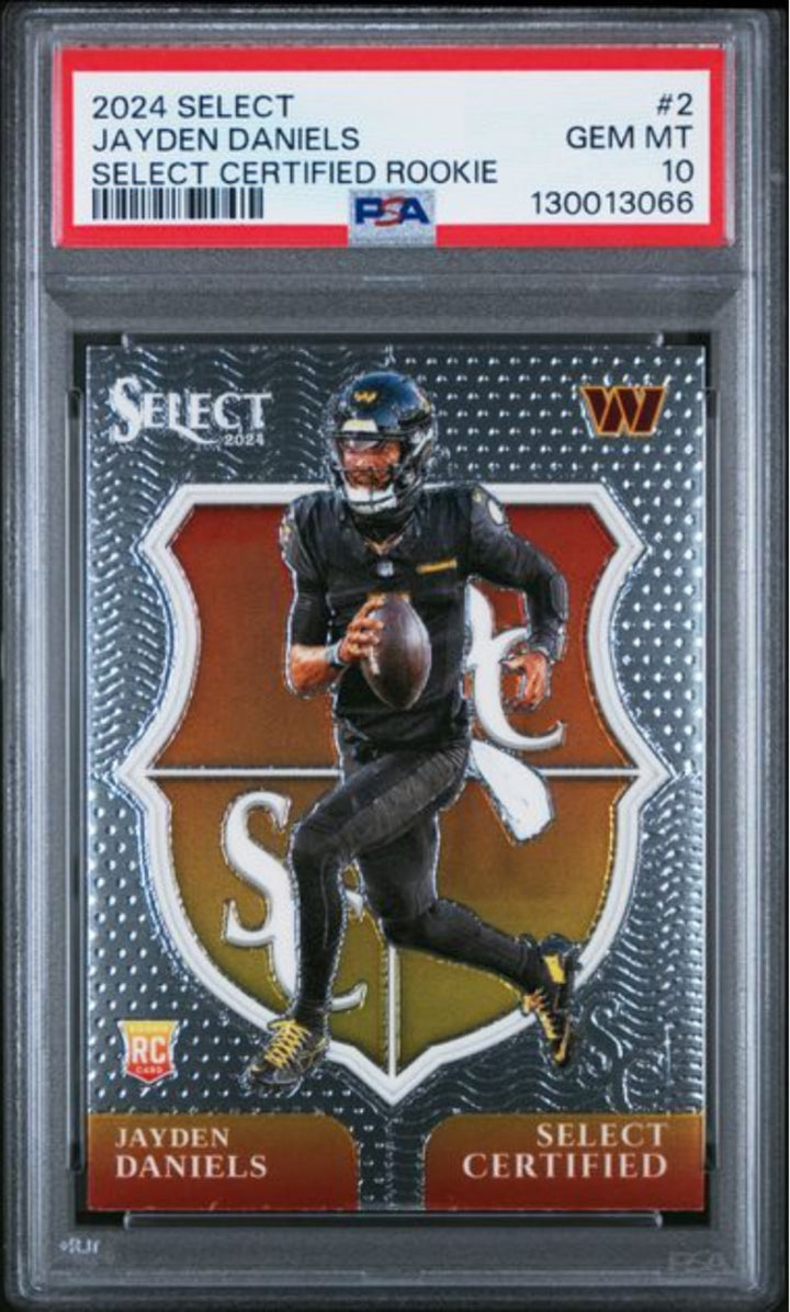 Graded 2024 Panini Select Jayden Daniels #2 Certified RC Football Card PSA 10