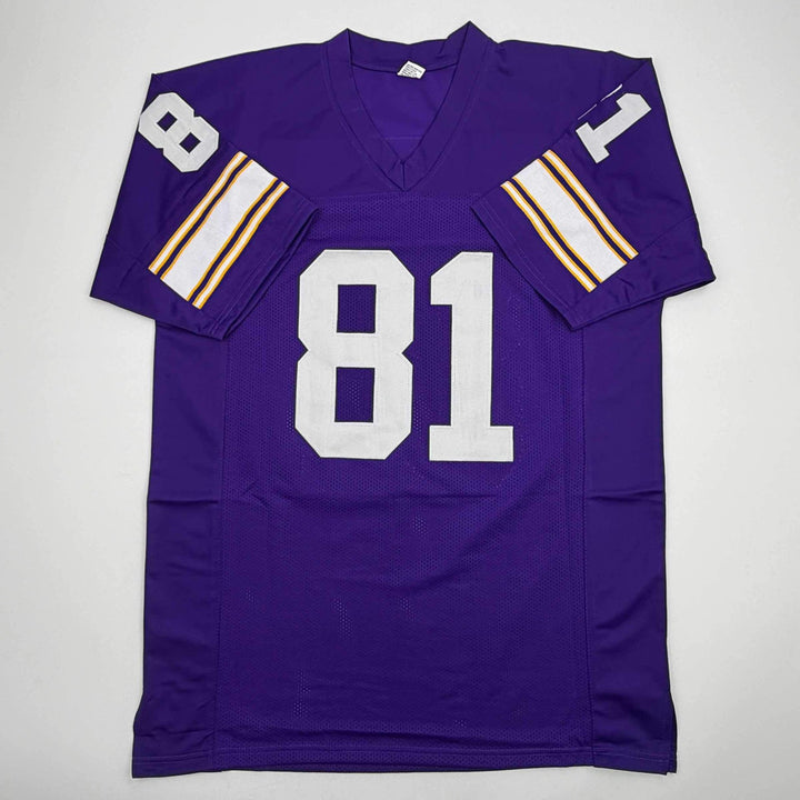 Autographed/Signed Carl Eller Minnesota Purple Football Jersey JSA COA