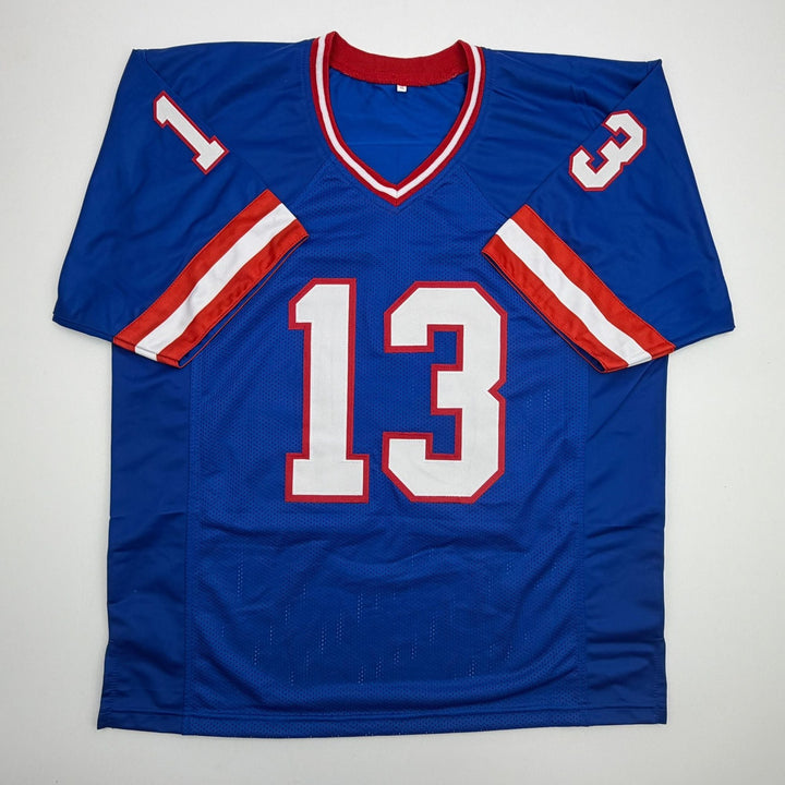 Autographed/Signed Odell Beckham Jr OBJ New York Retro Blue Jersey Beckett COA
