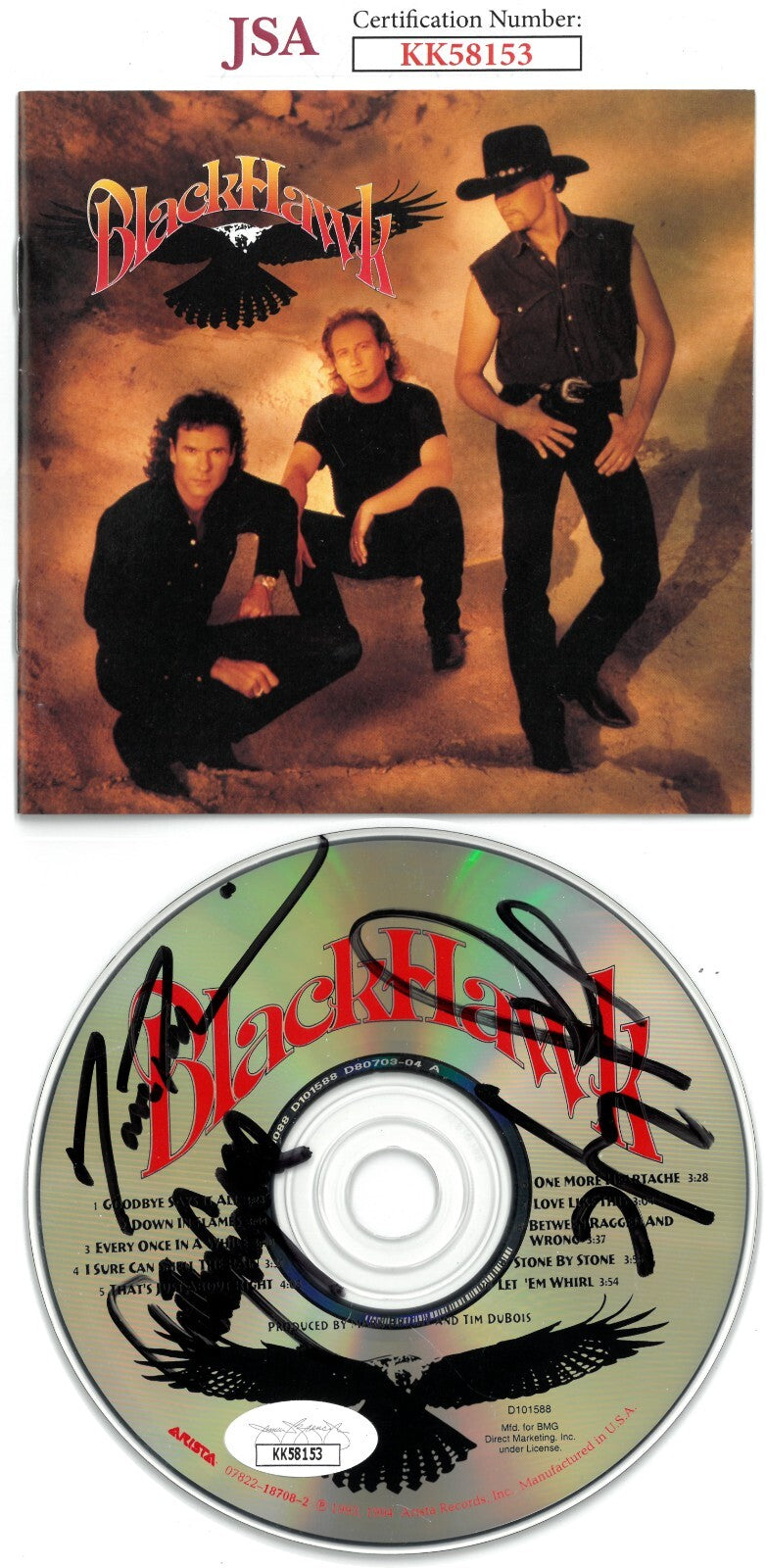 Dave Robbins/Henry Paul/Anthony Crawford 1994 BlackHawk Album CD w/ Cover- JSA