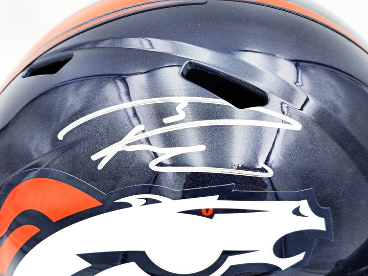 Russell Wilson Signed Broncos Blue Full Size Replica Speed Helmet Fanatics Holo