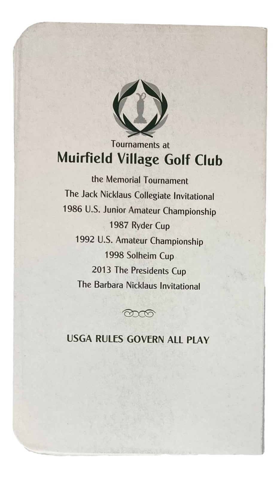 Patrick Cantlay Signed Muirfield Village Golf Club Scorecard JSA