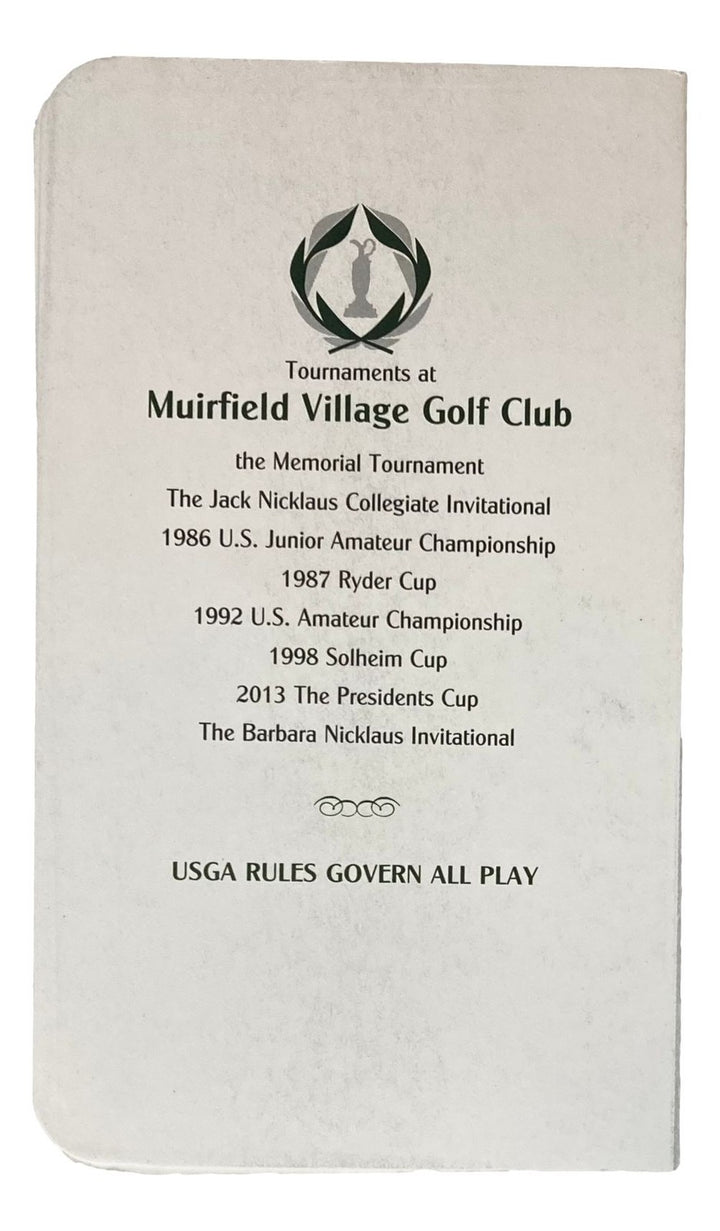 Patrick Cantlay Signed Muirfield Village Golf Club Scorecard JSA
