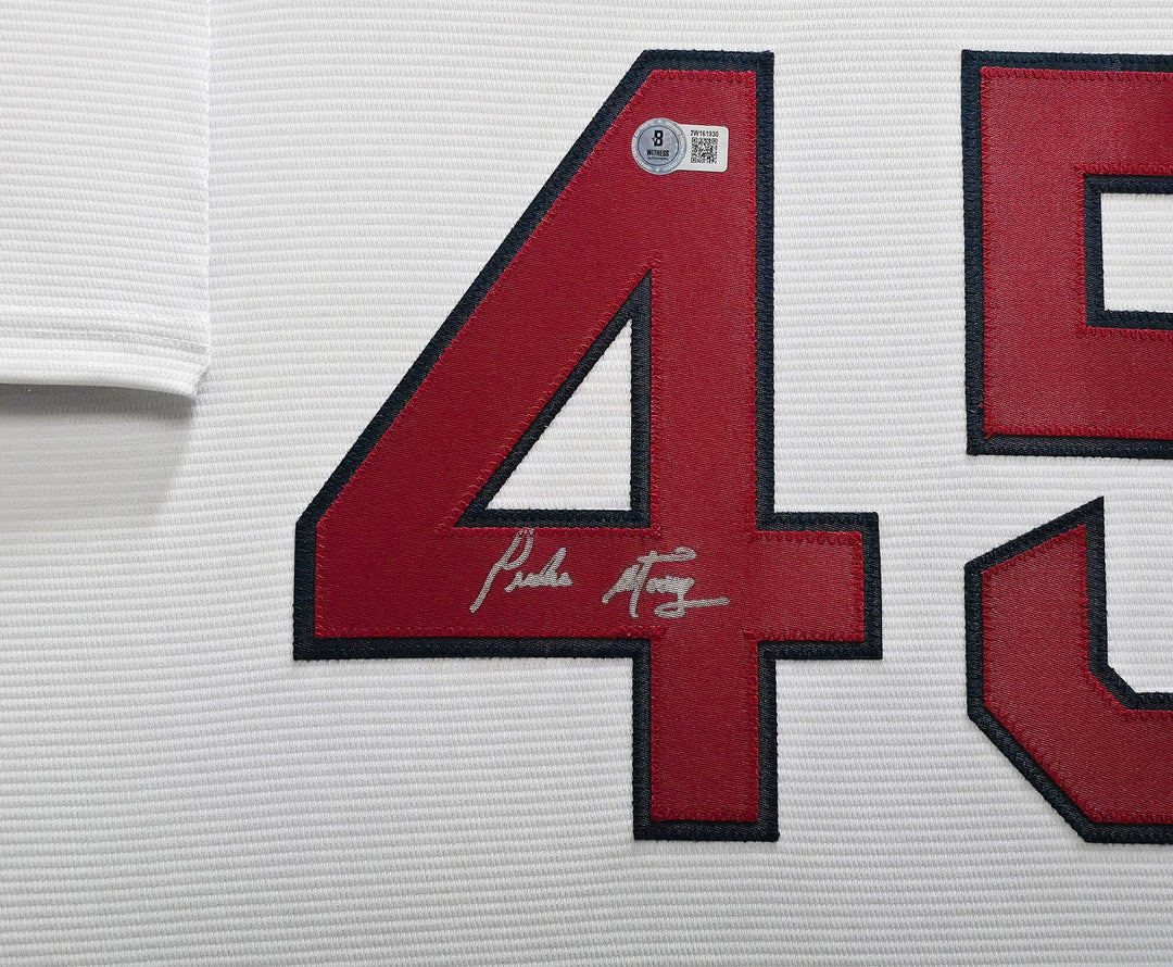 Boston Red Sox Pedro Martinez Signed Framed White Nike Jersey Beckett Witness