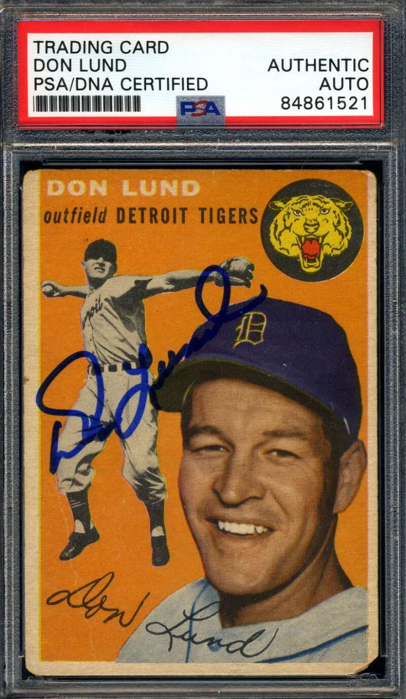 Don Lund PSA DNA Signed 1954 Topps Autograph