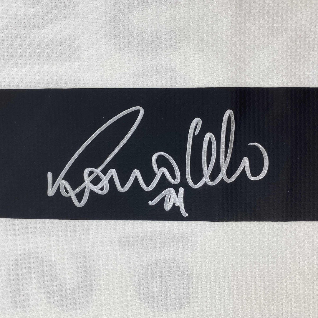 Autographed/Signed Ronaldo Nazario Real Madrid White Jersey Beckett BAS COA
