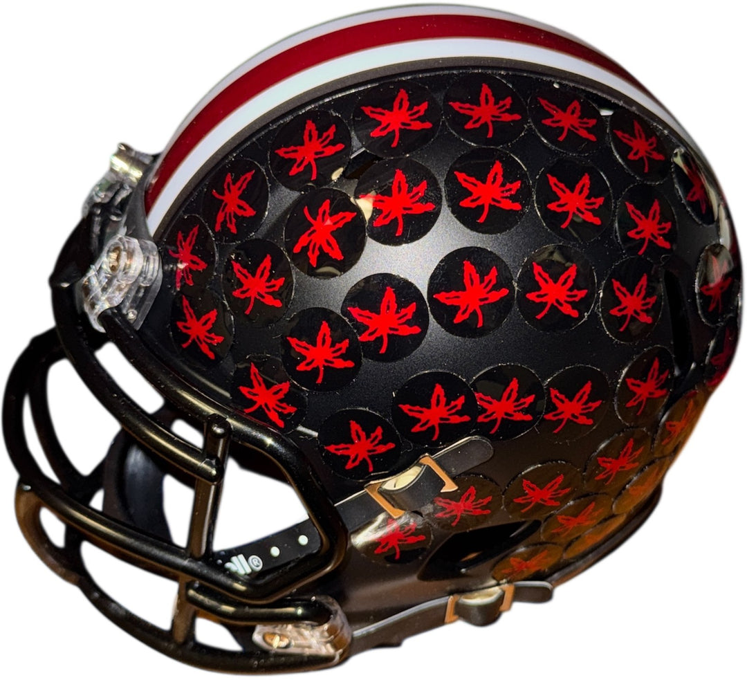 Quinshon Judkins signed Ohio State Buckeyes Black Speed Mini Helmet- Primetime