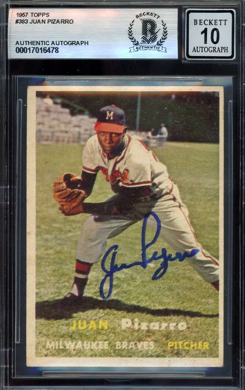 Juan Pizarro Gem Mint 10 Beckett BAS Signed 1957 Topps Rookie Autograph