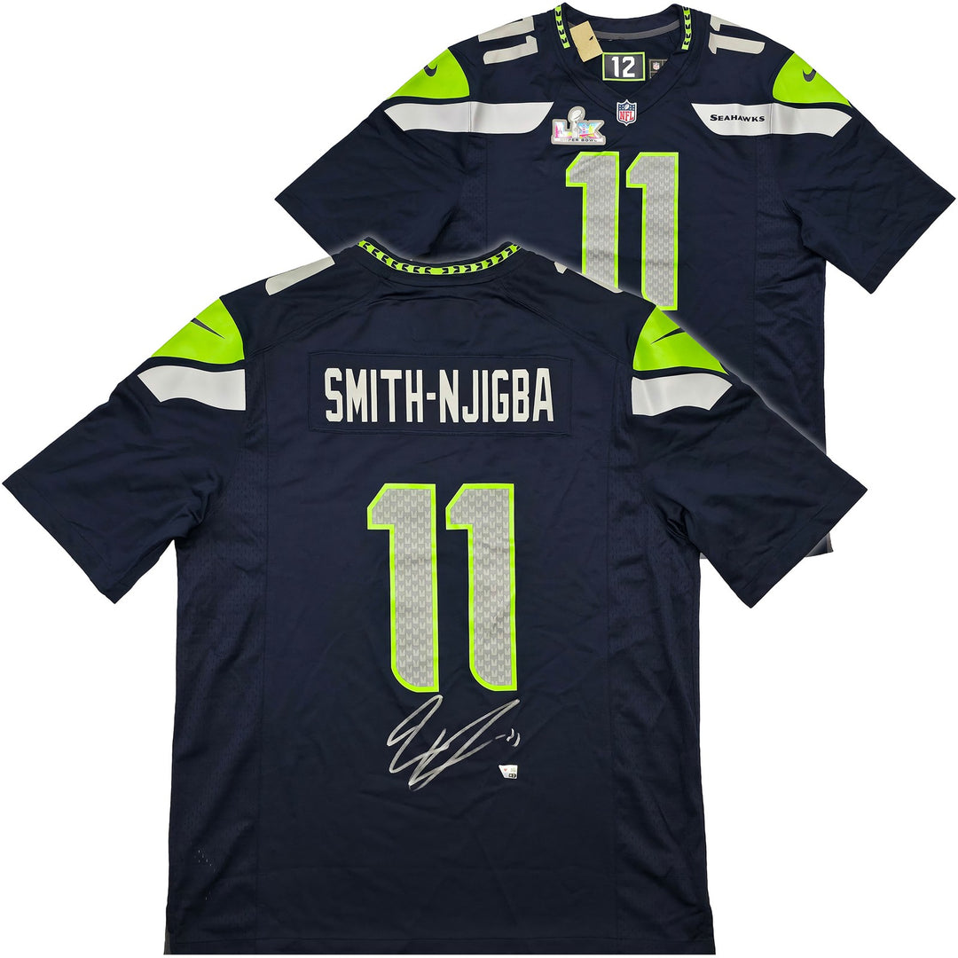 Seahawks Jaxon Smith-Njigba Signed Blue Nike Jersey Size XL Fanatics Holo