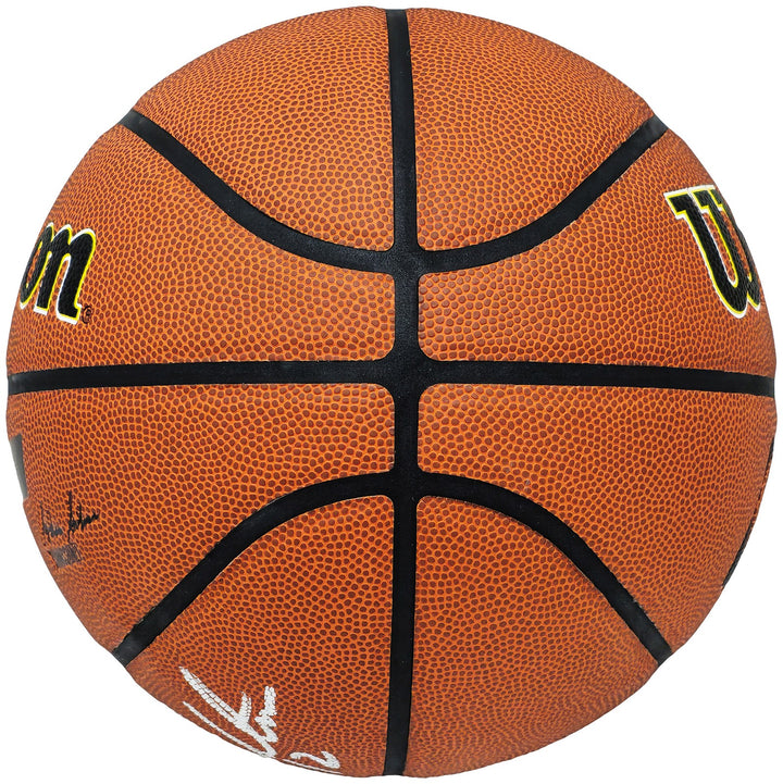 John Stockton Signed Composite Leather Utah Jazz Logo Basketball Beckett Witness