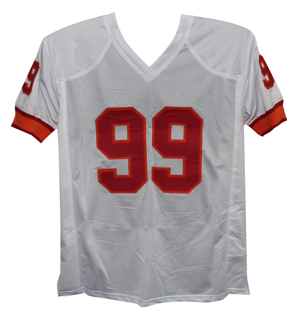 Warren Sapp Autographed/Signed Pro Style White TB XL Jersey HOF Beckett 39330