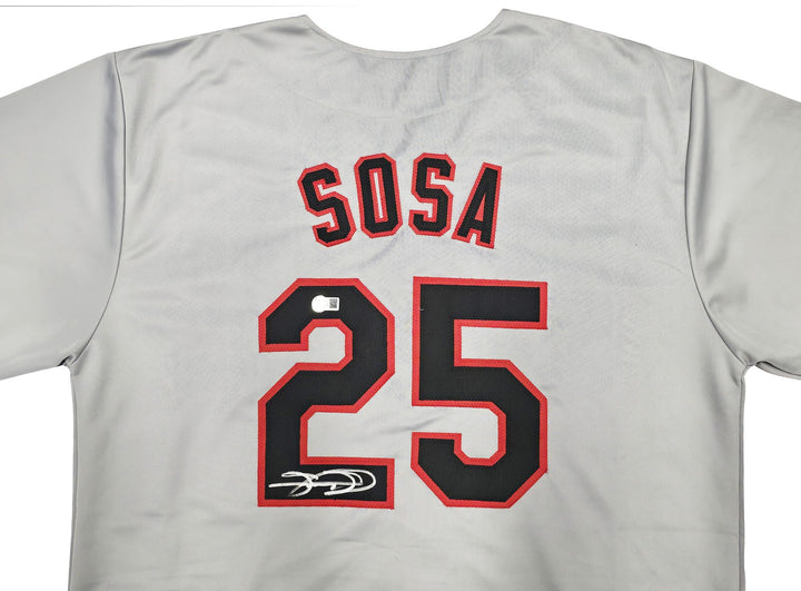 Chicago White Sox Sammy Sosa Signed Gray Jersey Beckett BAS Witness