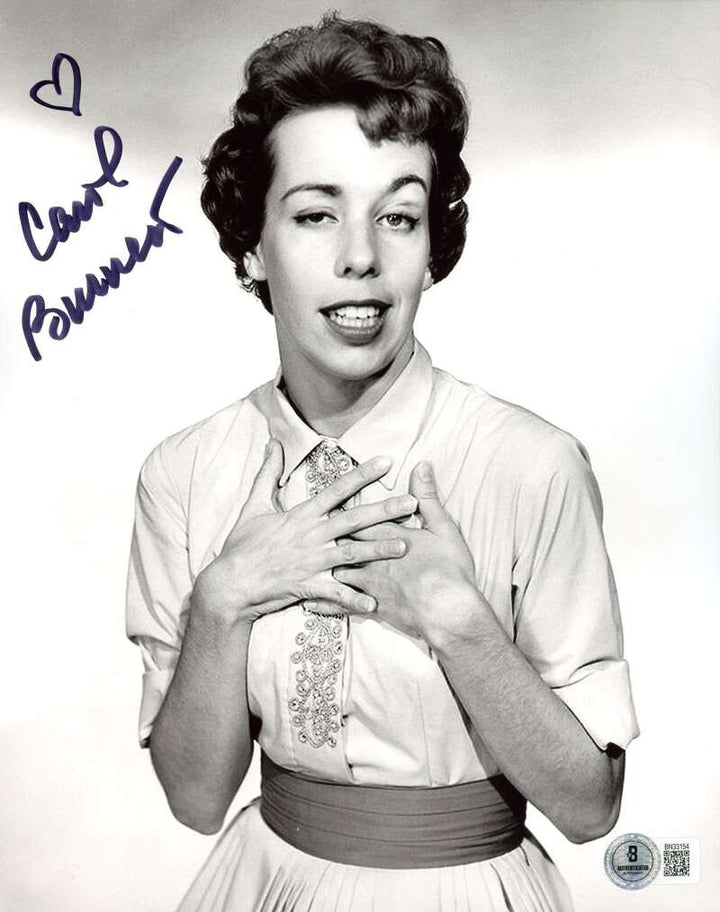 Carol Burnett Beckett BAS Signed 8x10 Photo Autograph
