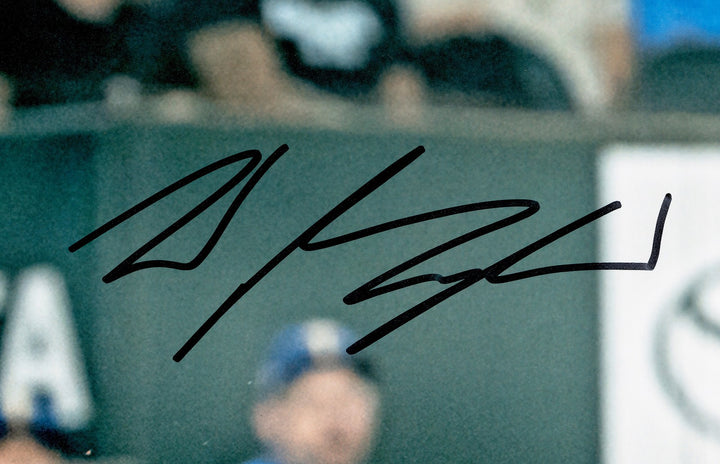 Wyatt Langford Signed 16x20 Photo Texas Rangers Debut Hit Fanatics & MLB Holo