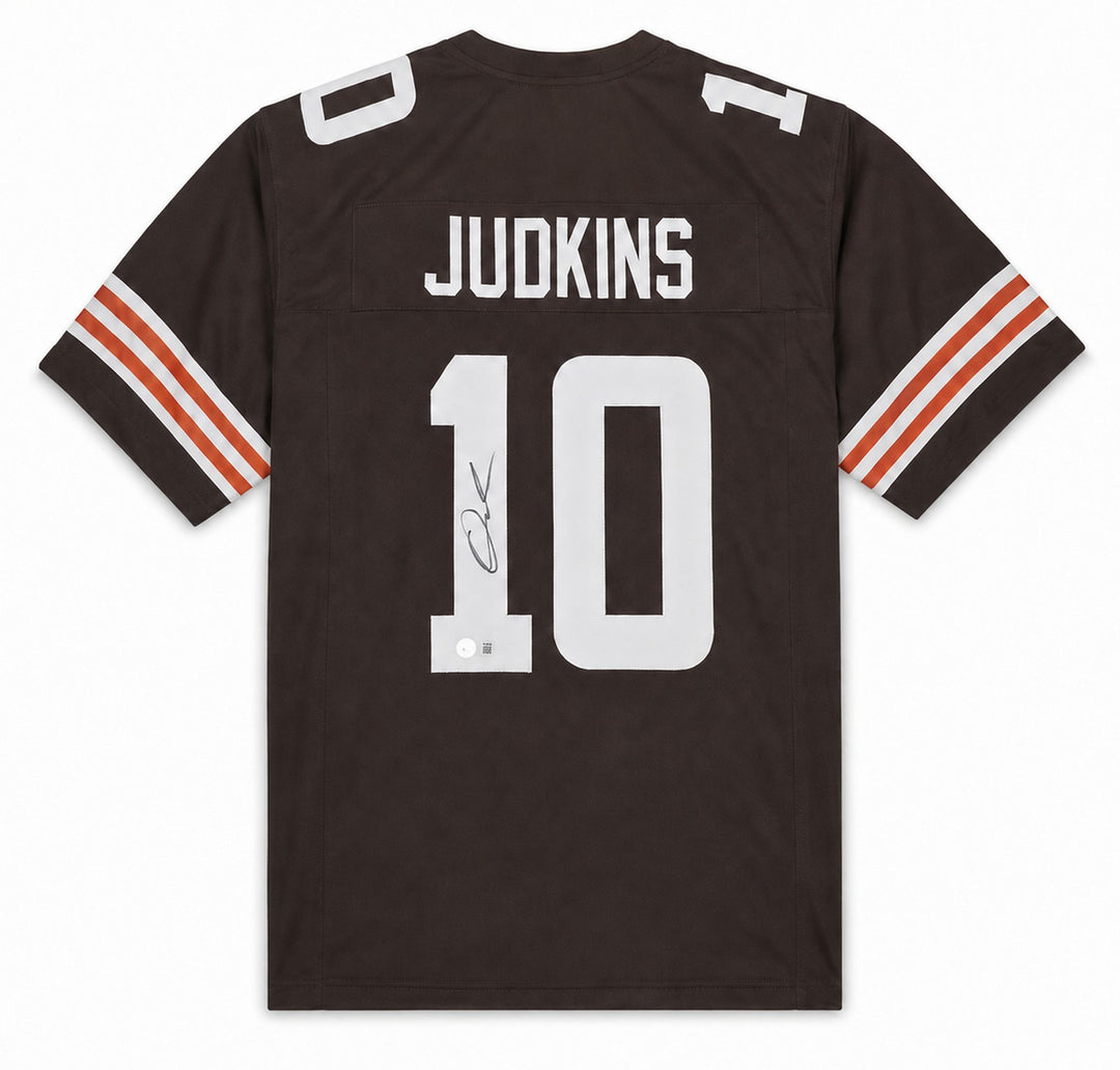 Cleveland Browns Quinshon Judkins Signed Brown Jersey Beckett BAS Witness
