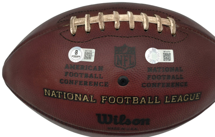 Barry Sanders Signed Official NFL Leather Game Prepped Football Lions Beckett