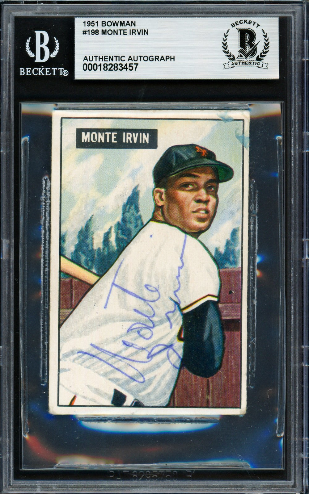 Monte Irvin Signed 1951 Bowman RC 198 New York Giants Beckett #18283457