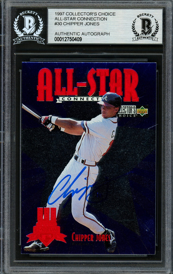 Chipper Jones Signed 1997 Upper Deck Collectors Choice Card 30 Braves Beckett
