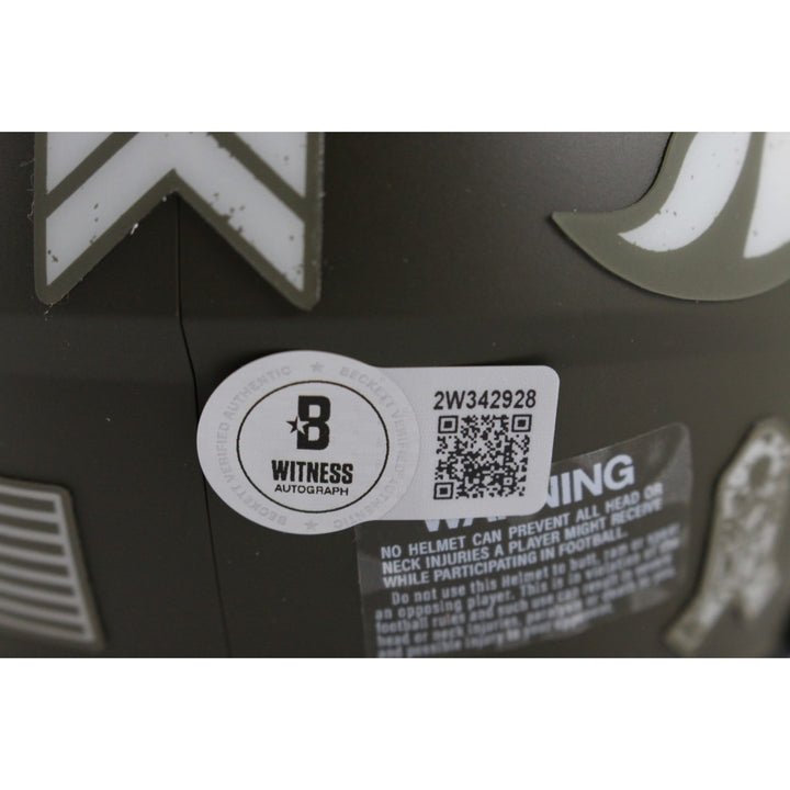 John Elway Autographed Denver Broncos 22 STS Mini Helmet Beckett Witness 50207
