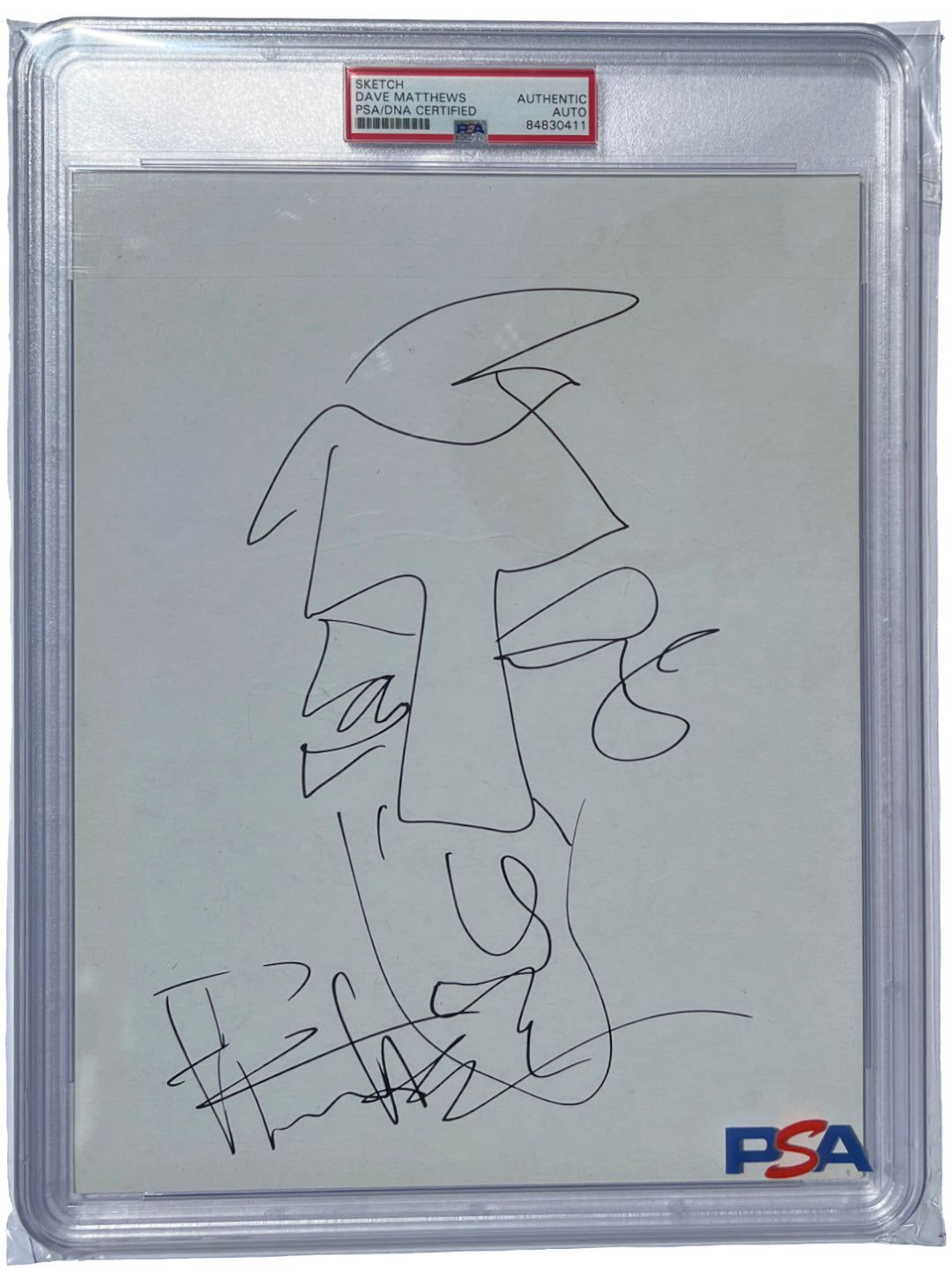 DAVE MATTHEWS SIGNED AUTOGRAPHED 8.5X11 PHOTO SKETCH ARTWORK DRAWING DMB PSA/DNA