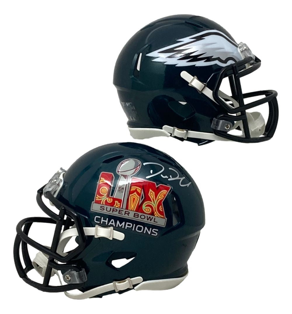 Big Dom DiSandro Signed Philadelphia Eagles Super Bowl 59 LIX Mini Speed Helmet