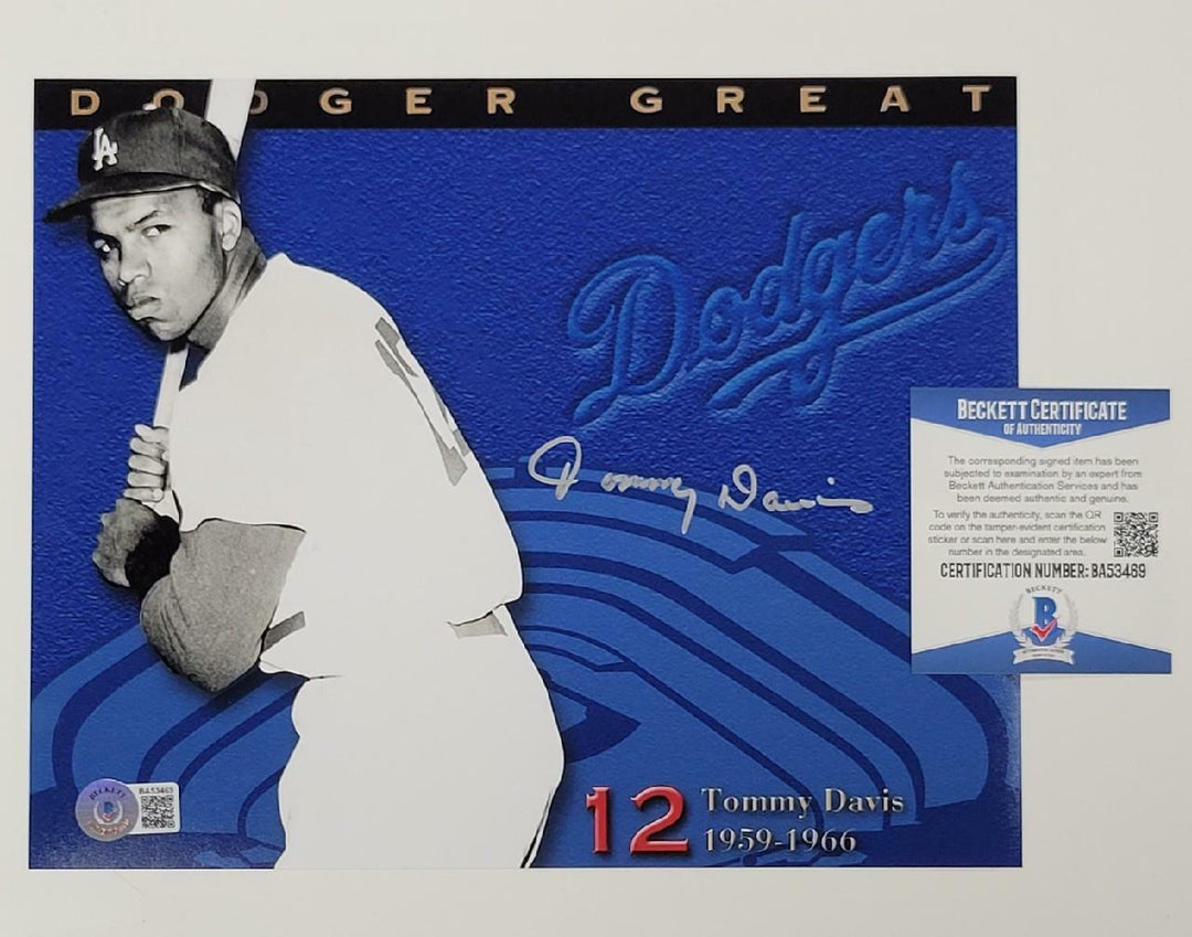Tommy Davis signed 8x10 Photo Dodgers Great Autograph A ~ Beckett BAS COA
