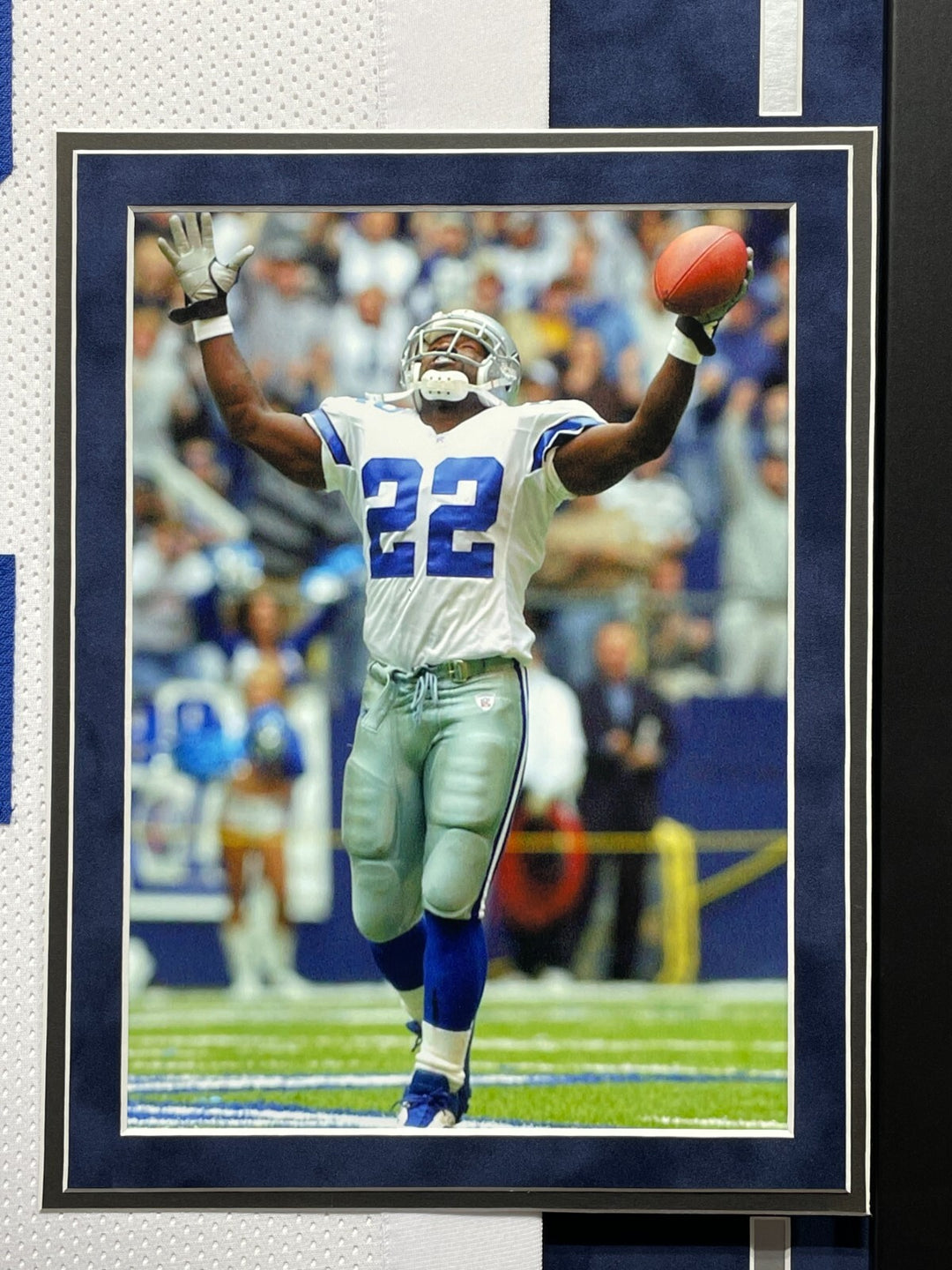 Emmitt Smith Autographed Dallas Cowboys Jersey Framed BAS Prova Signed White