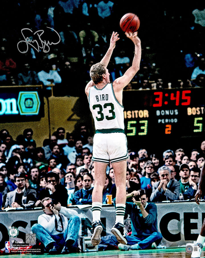Larry Bird Signed 16x20 Photo Boston Celtics Beckett BAS Witness