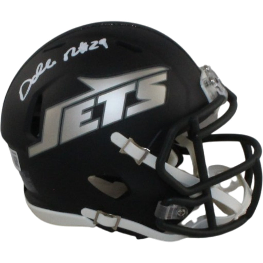 Darrelle Revis Autographed New York Jets Rivalries Mini Helmet Beckett 56472