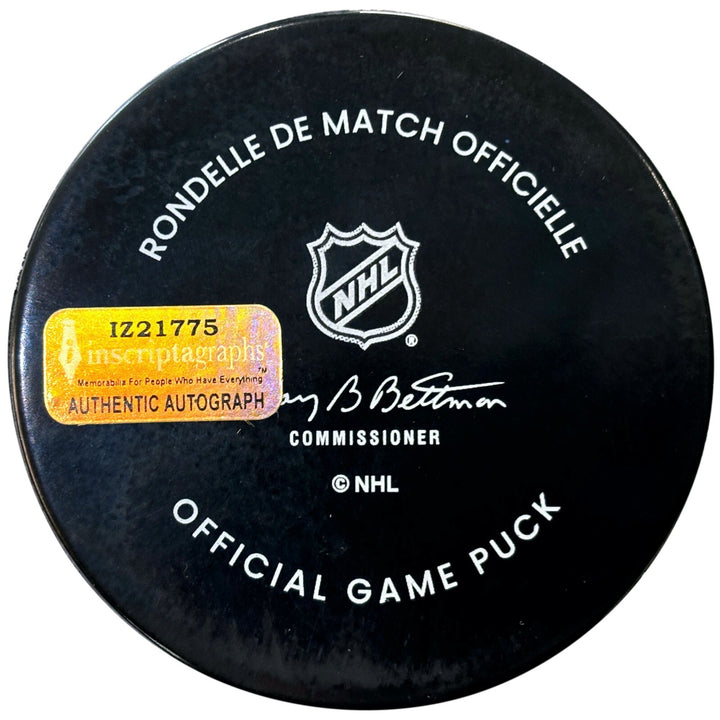 Logan Thompson Autographed Washington Capitals Official NHL Puck COA IGM Signed
