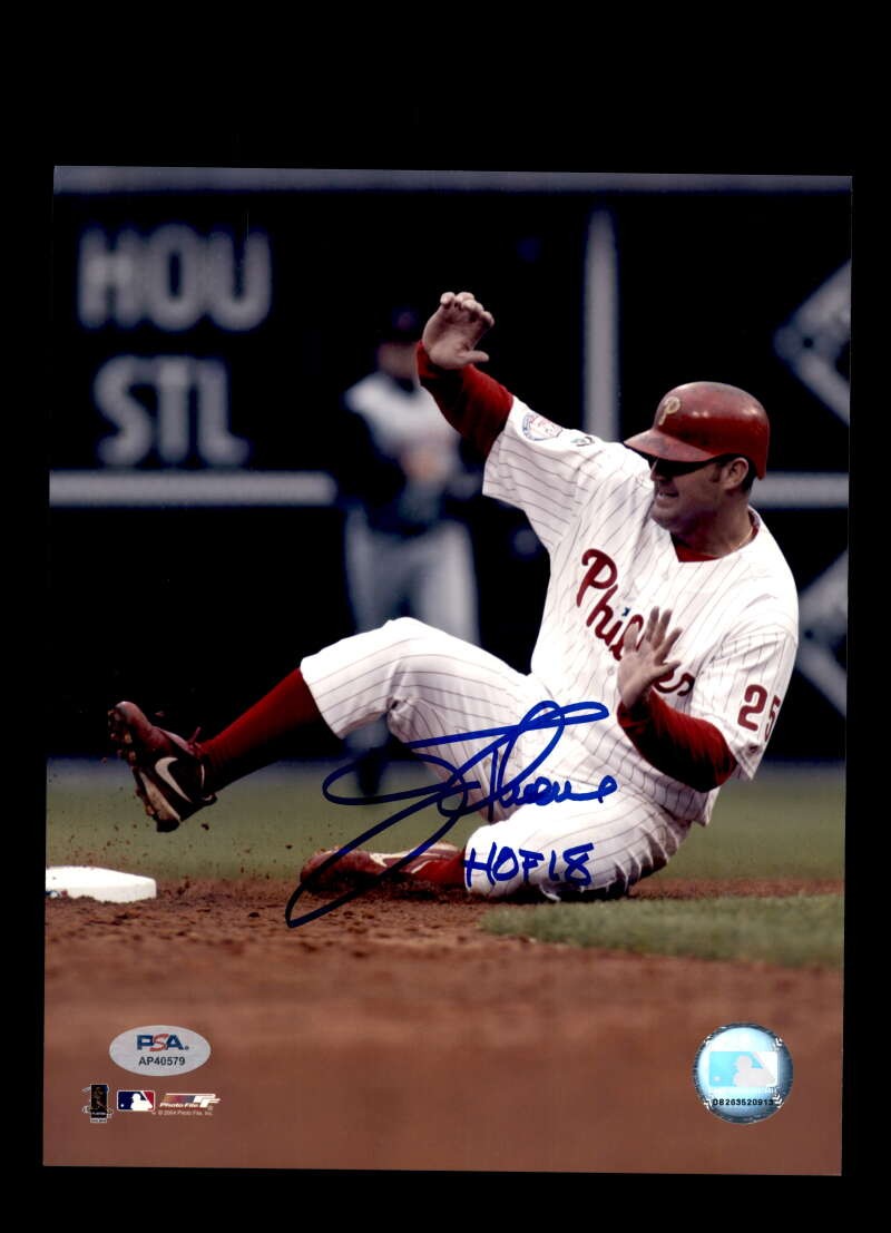 Jim Thome PSA DNA Signed 8x10 Photo Autograph Phillies