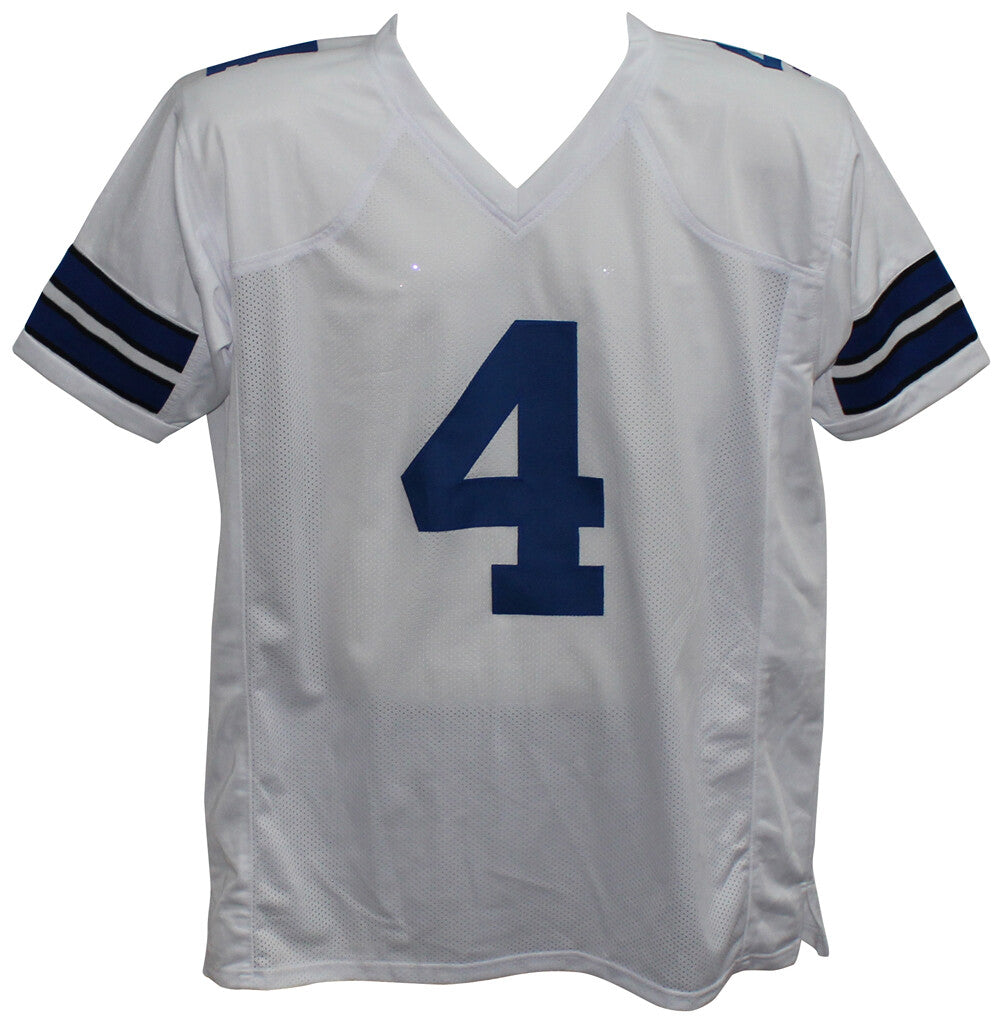 Dak Prescott Autographed/Signed Pro Style White XL Jersey BAS 32773
