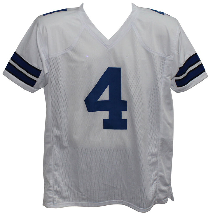 Dak Prescott Autographed/Signed Pro Style White XL Jersey BAS 32773