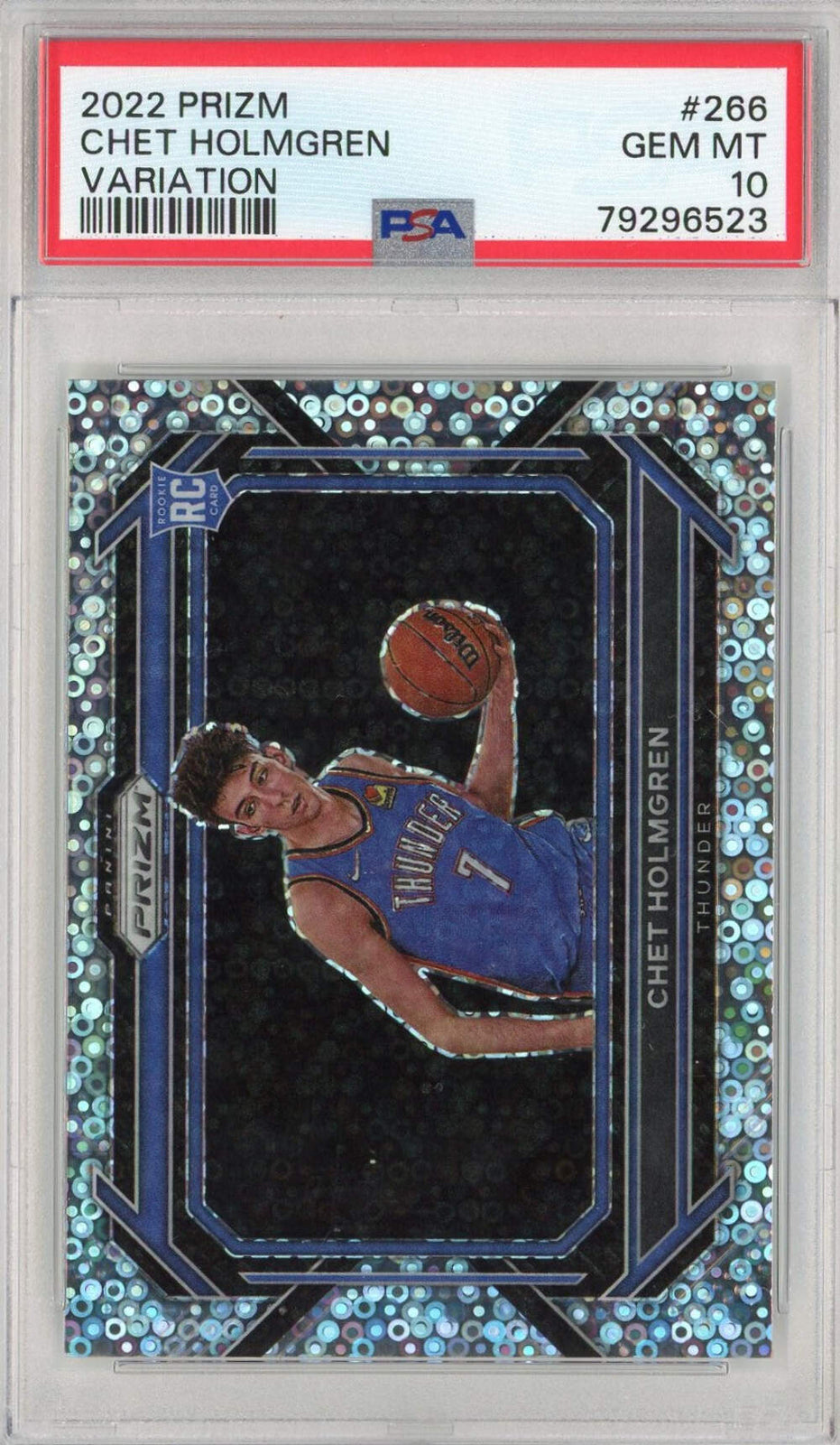 Graded 2022 Prizm Chet Holmgren #266 Variation Rookie RC Basketball Card PSA 10