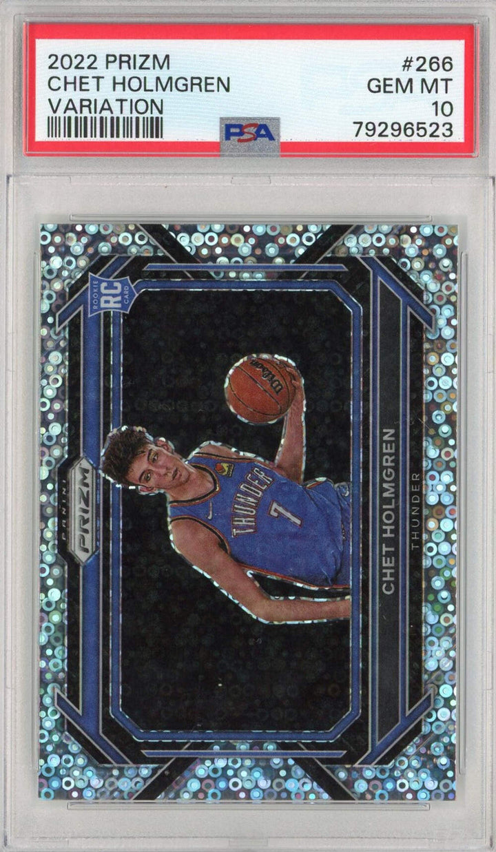 Graded 2022 Prizm Chet Holmgren #266 Variation Rookie RC Basketball Card PSA 10