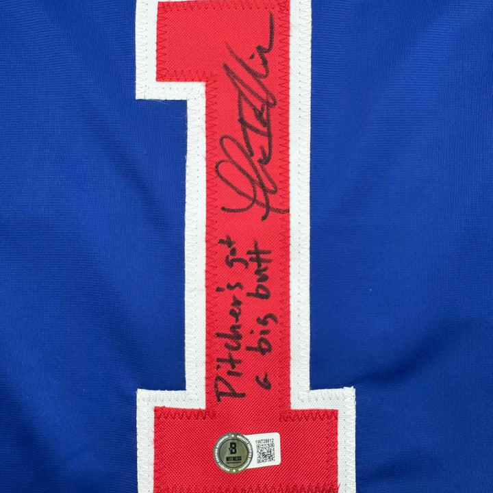 Autographed/Signed Thomas Ian Nicholas Rookie Of The Year Blue Jersey BAS COA